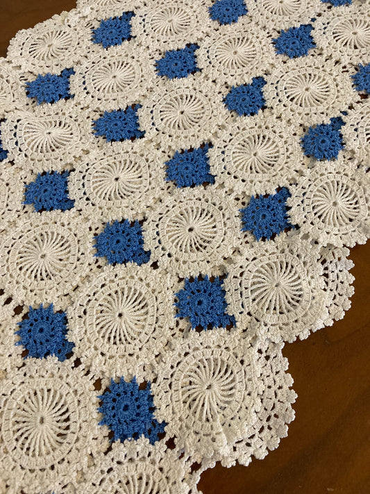 Blue White Crochet