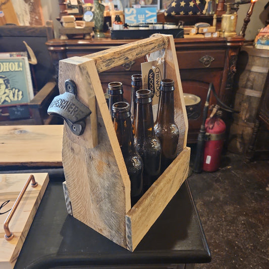 Wooden Beer Carrier Reclaimed Wood