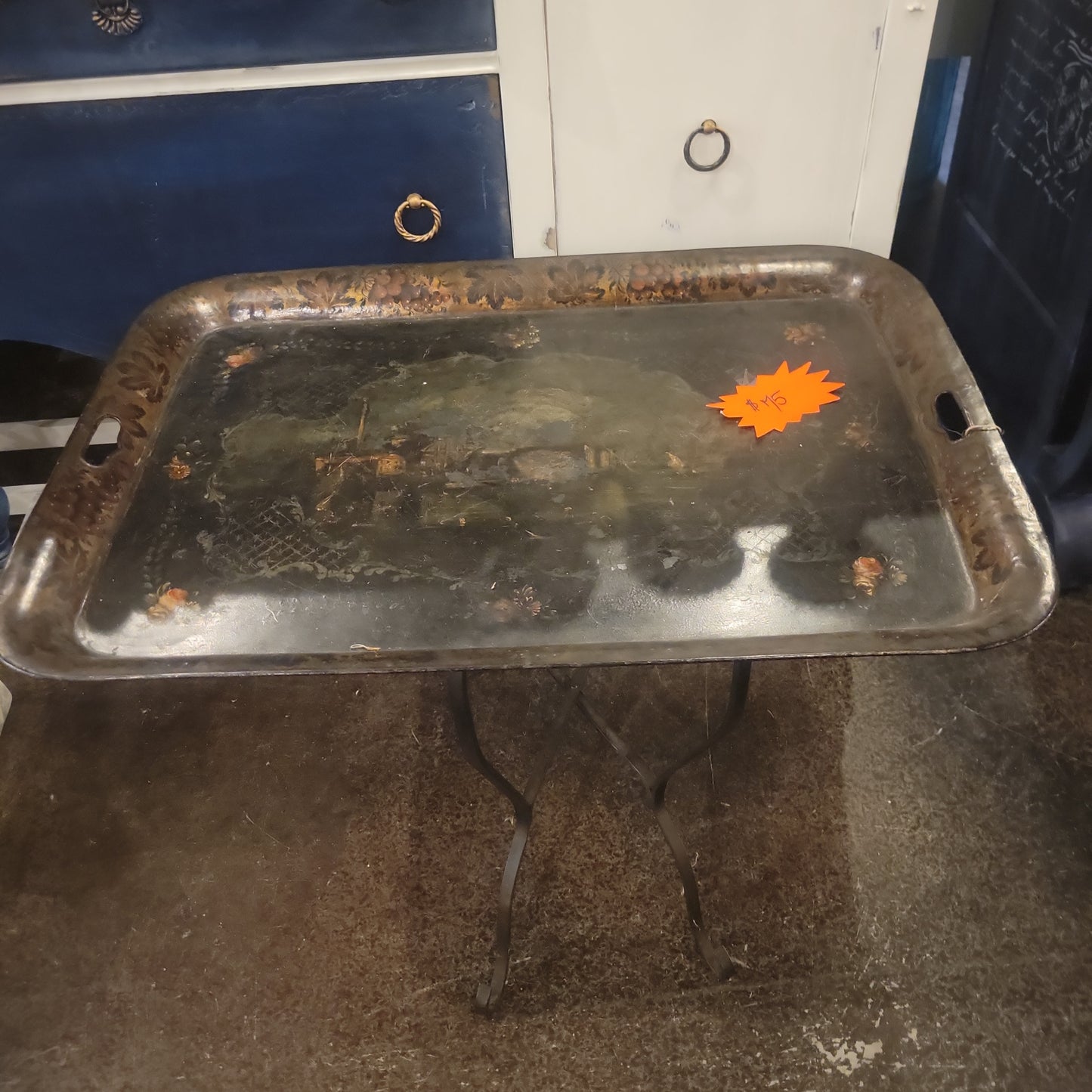 Antique Painted Tray Table