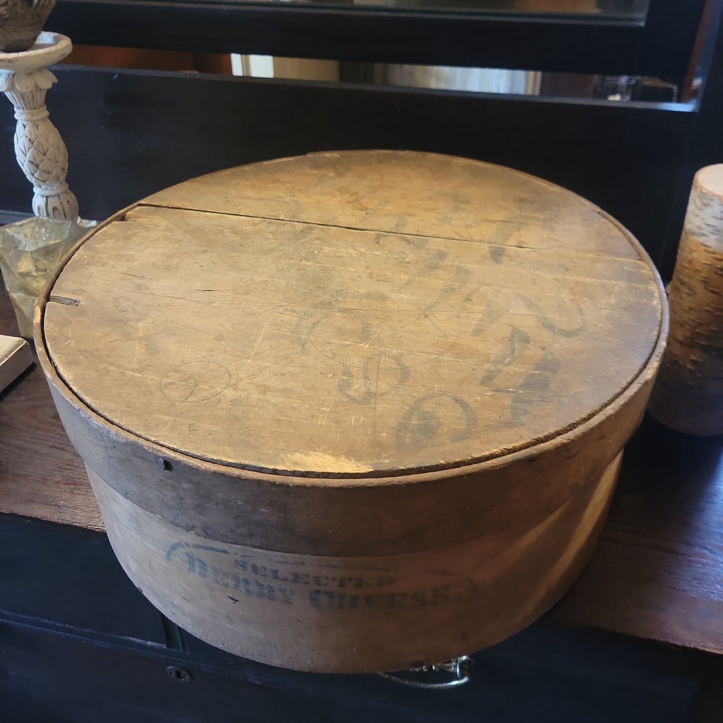 Antique Cheese Round Box