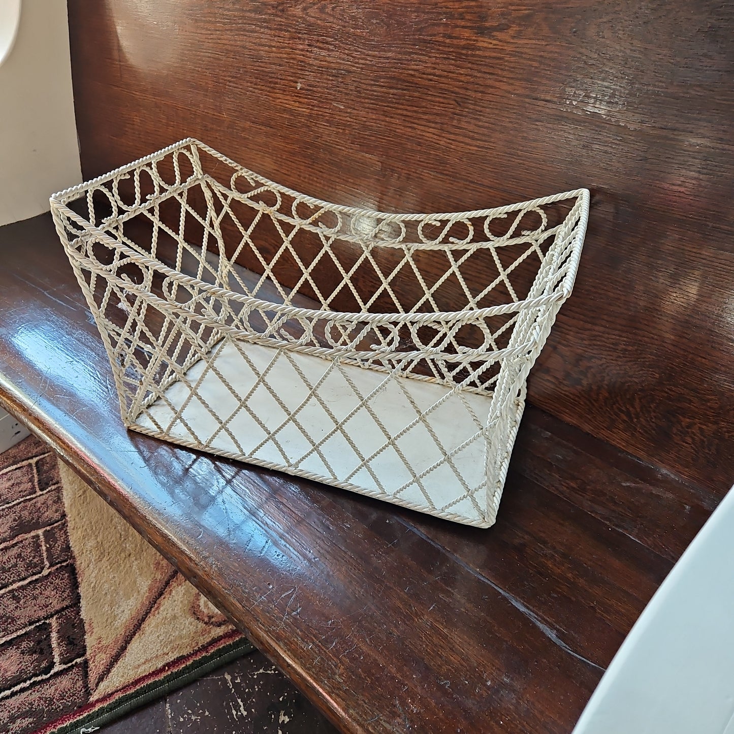 Cream metal basket