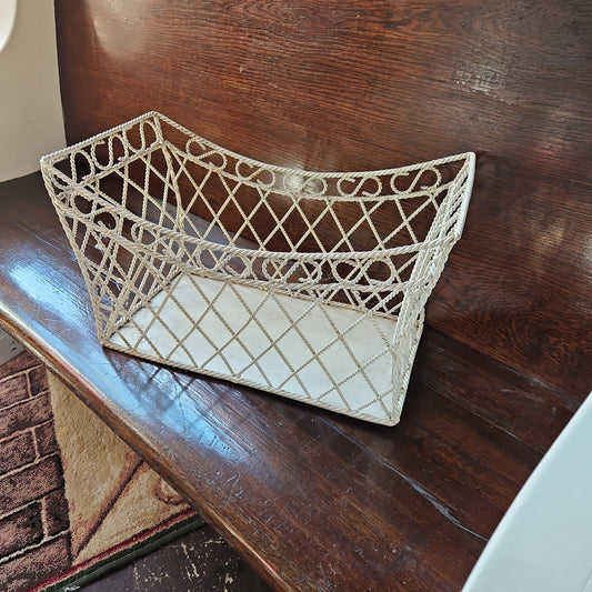 Cream metal basket