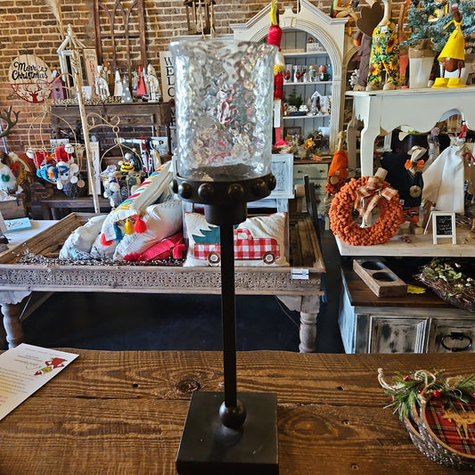 Glass candle holder