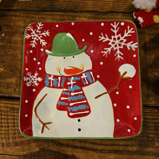 Plate snowman