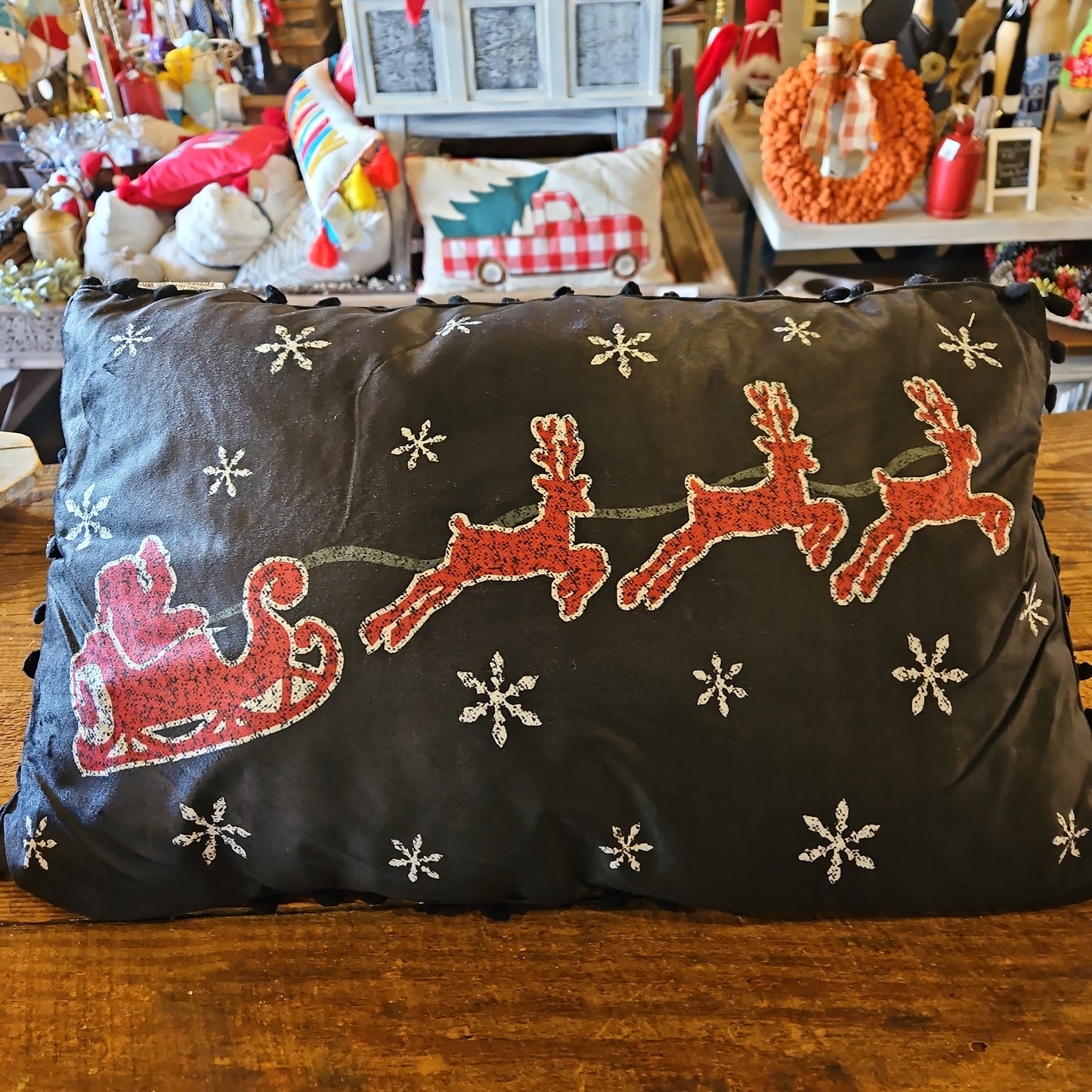 Black Christmas pillow