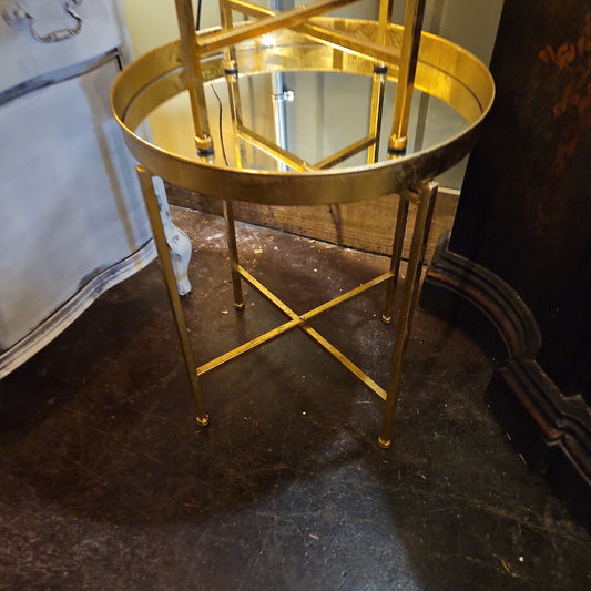 Gold mirrored end table