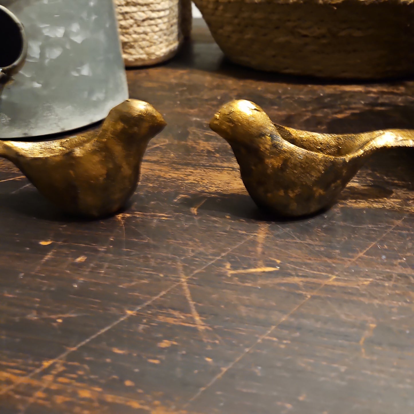 Wrought iron bird planters