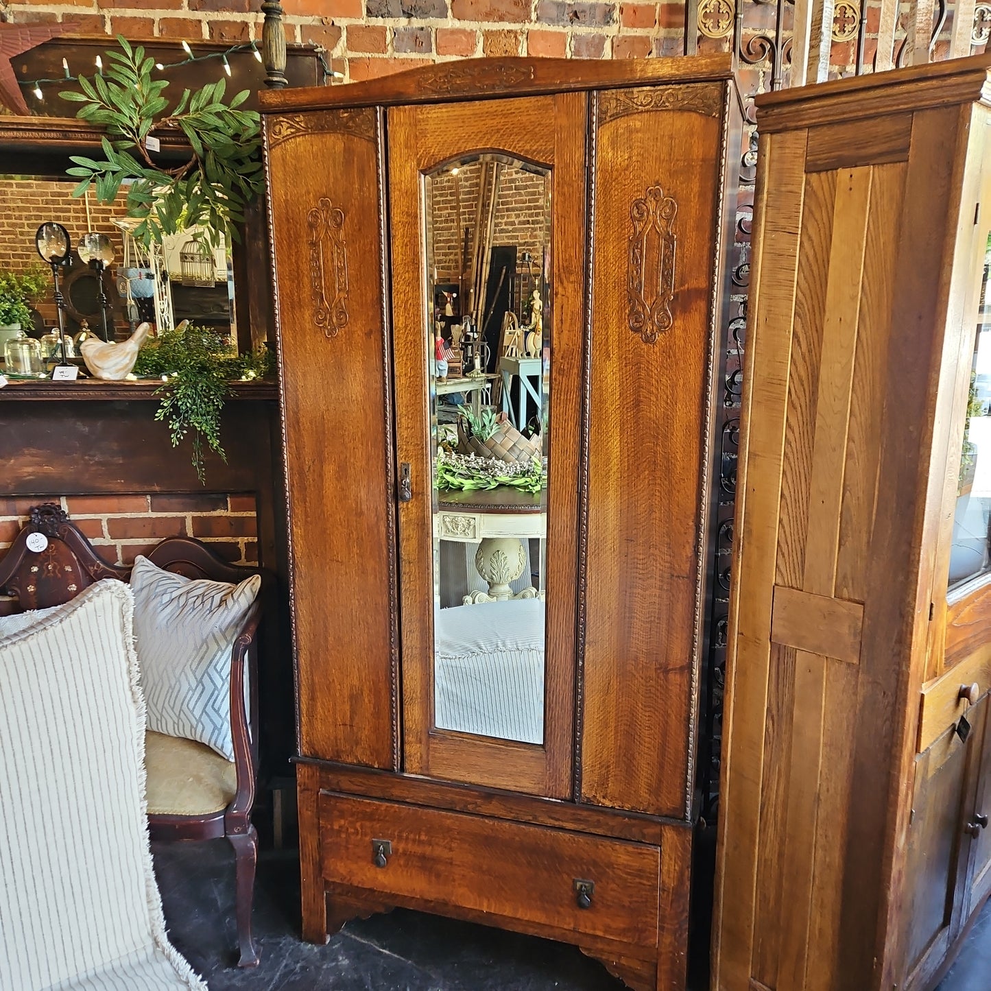 Antique wardrobe cabinet