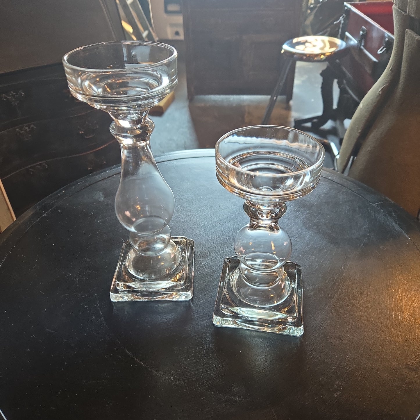 Glass Pillar Candle Holders