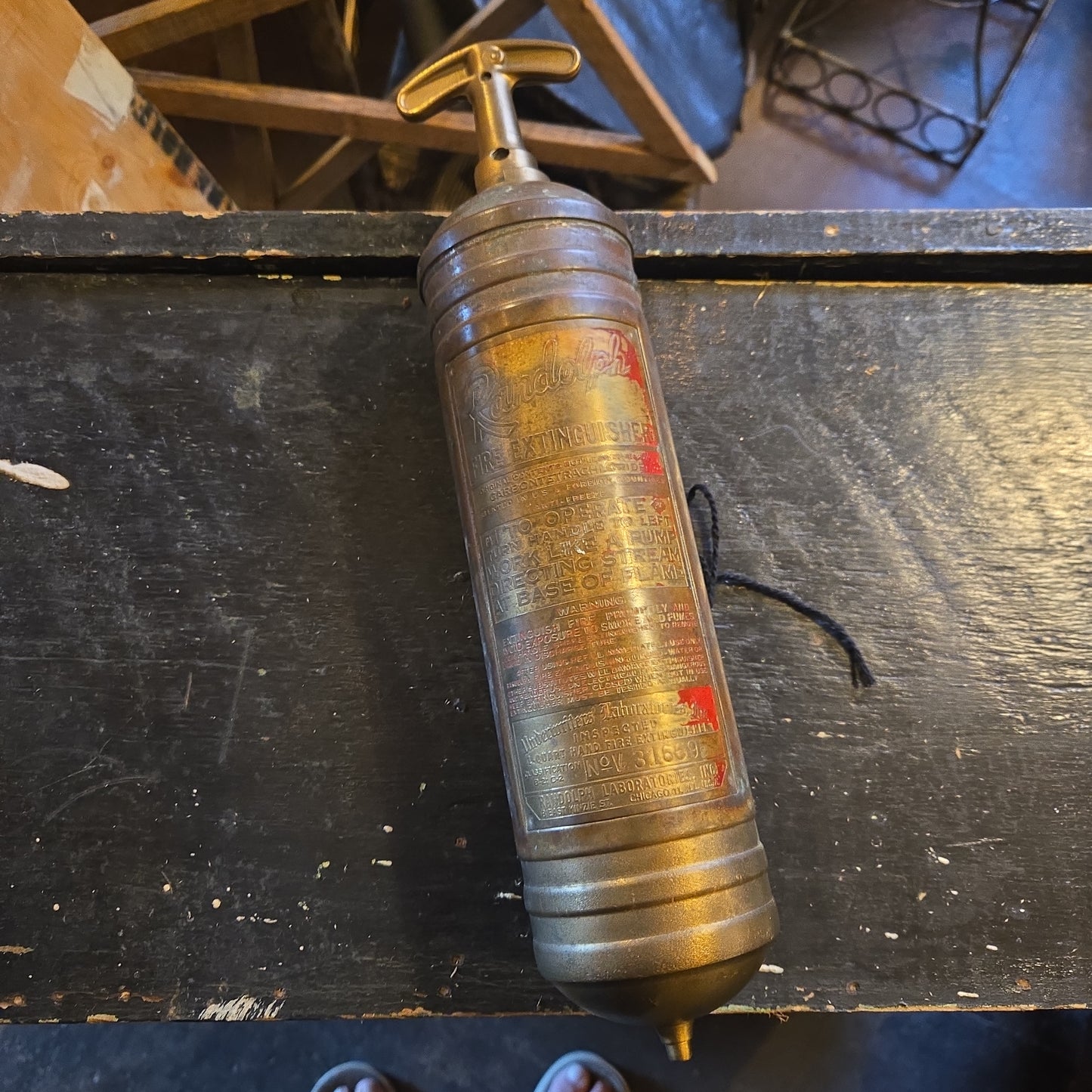 Antique small fire extinguisher