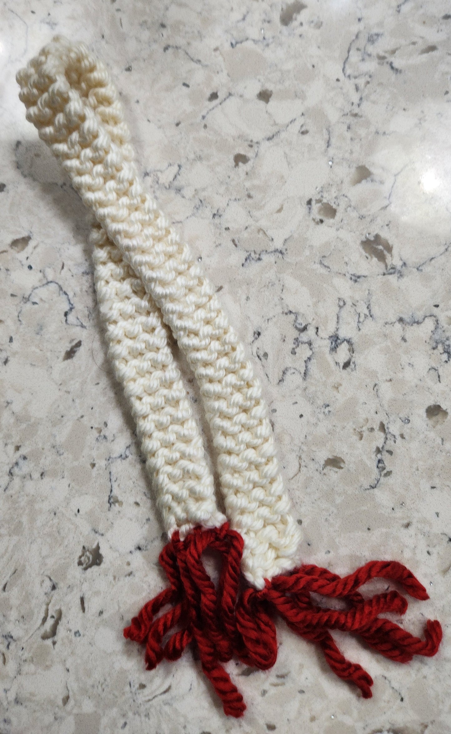 Cream and Red Scarf