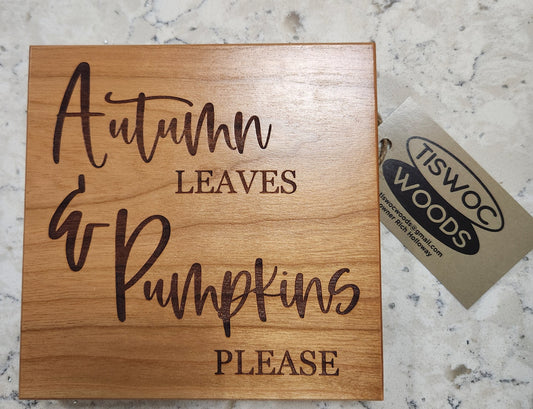 Sm Autumn Leaves and Pumpkins Please Sign