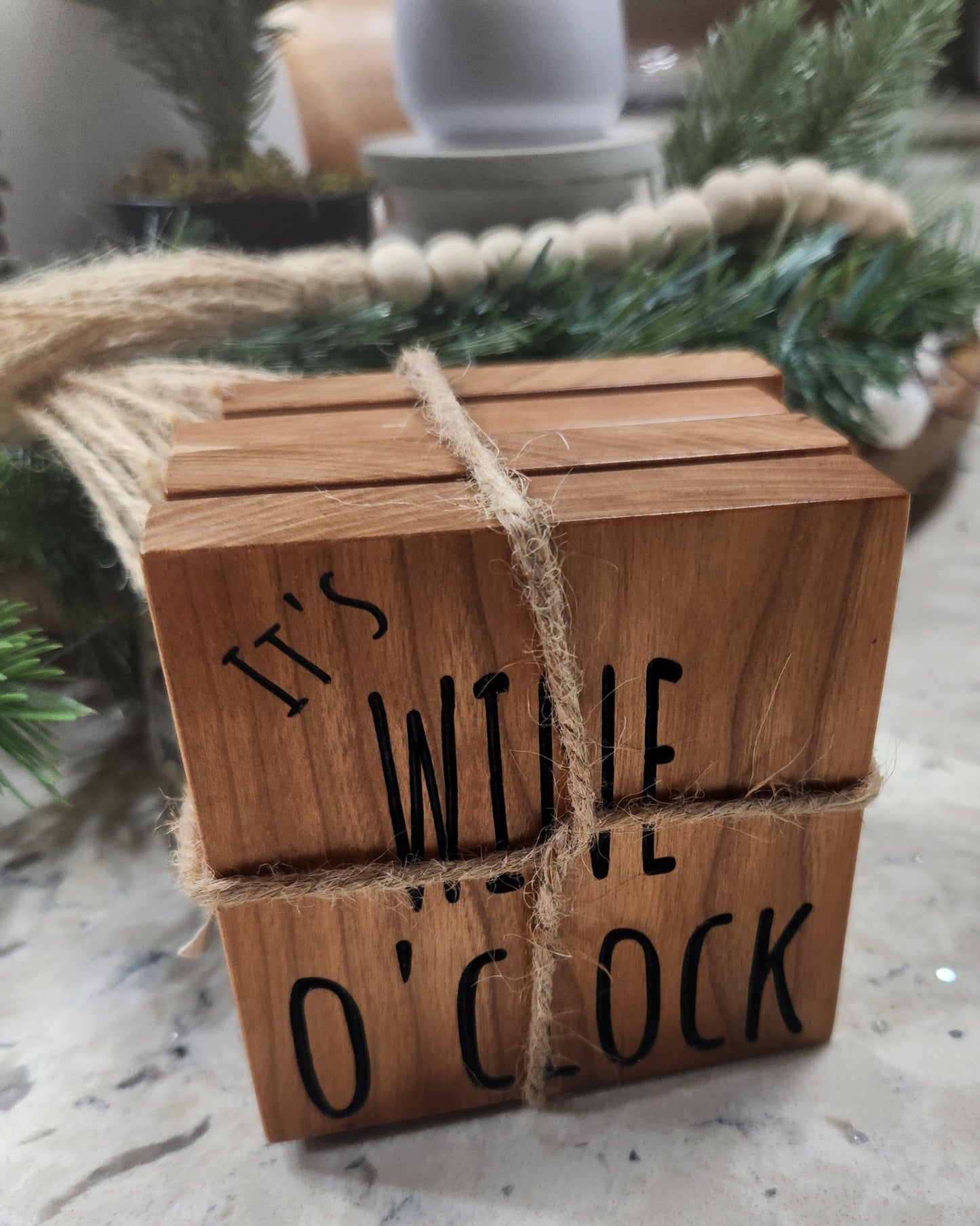 IT'S WINE O'CLOCK COASTER SET