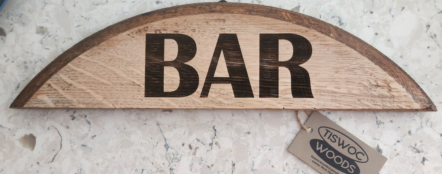 Boubon Barrel Head Bar Sign