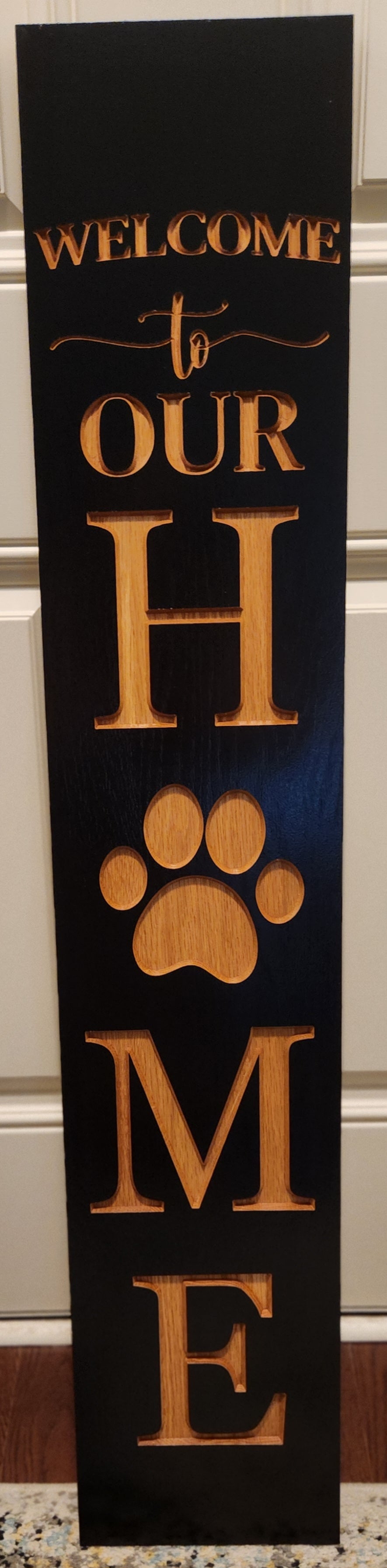 Paw Print Welcome Porch Leaner