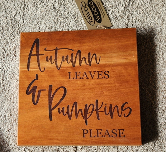 Autumn Leaves and Pumpkins Please Sign Large