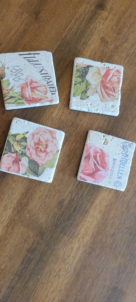 Floral Coaster Set (4)