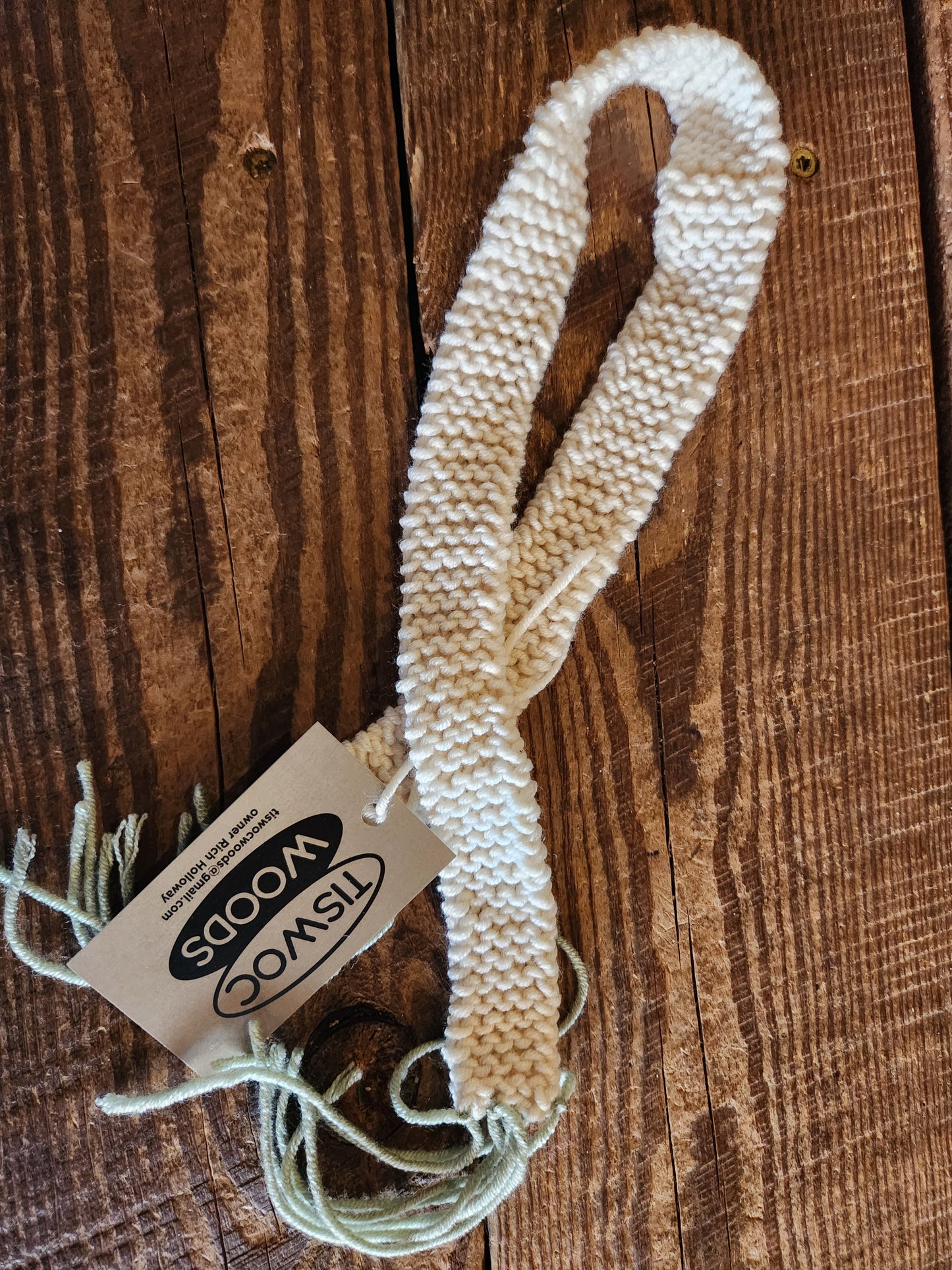 Green and Cream Scarf