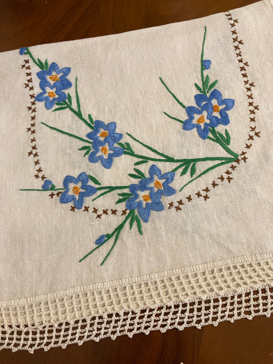 Blue Floral Linen