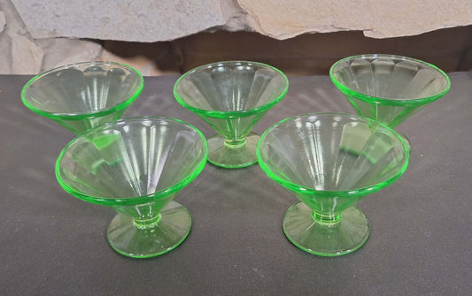 Federal Glass UV Green Optic Panel Sherbet