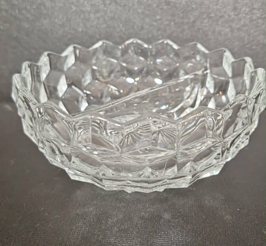 Fostoria American Divided Mayo Bowl