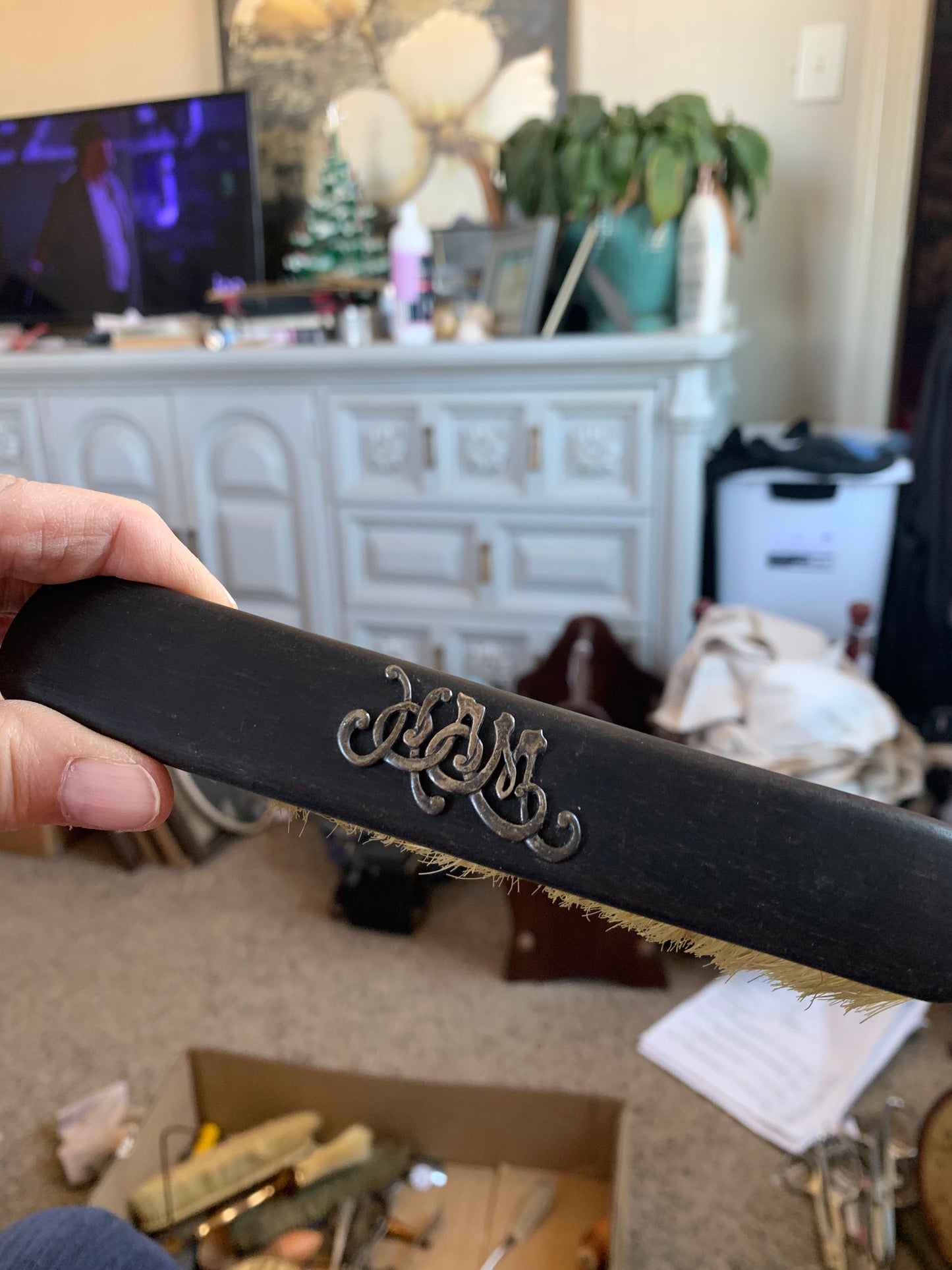 Vintage Ebony Wood Men’s Grooming Brush