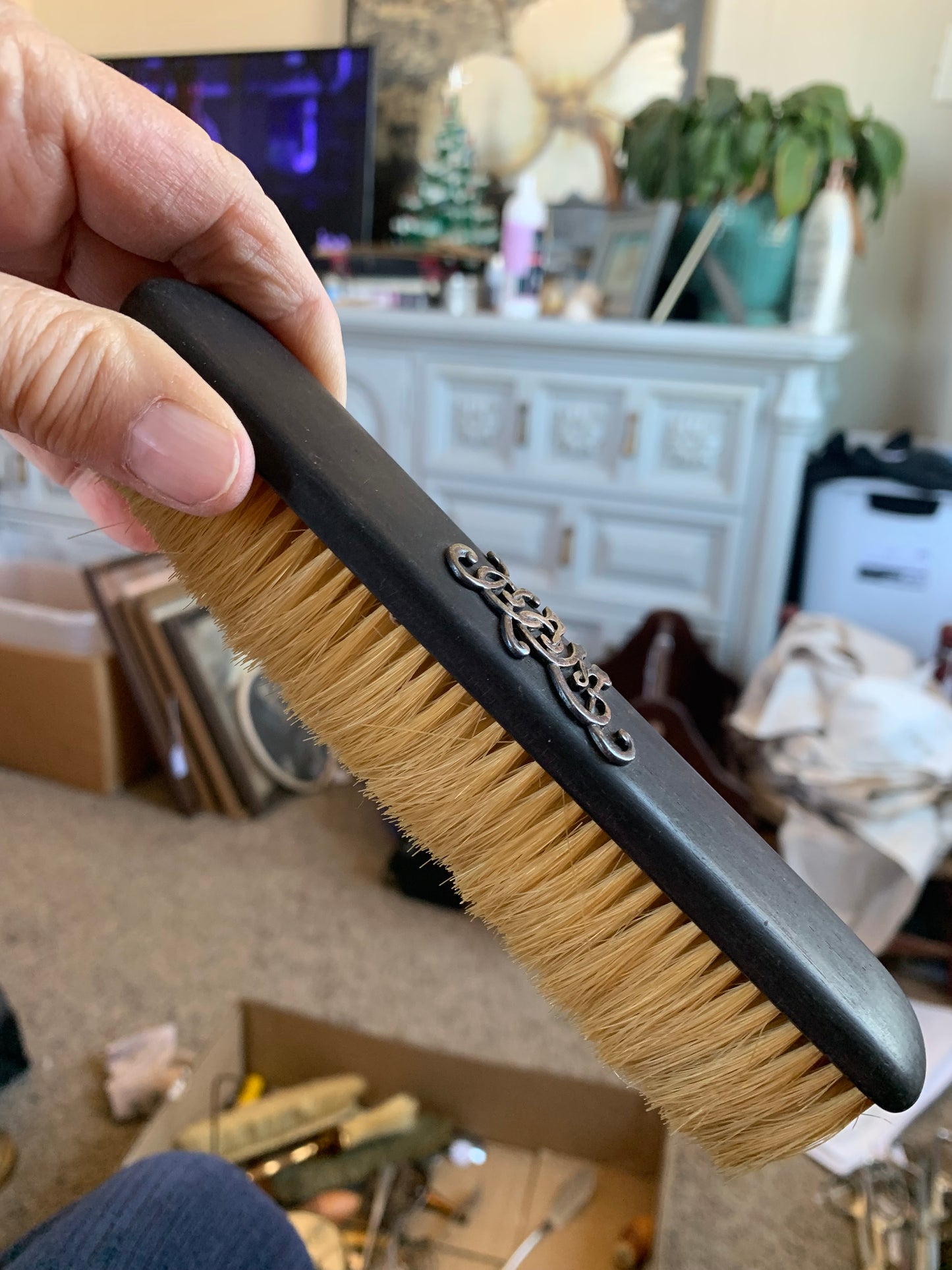 Vintage Ebony Wood Men’s Grooming Brush