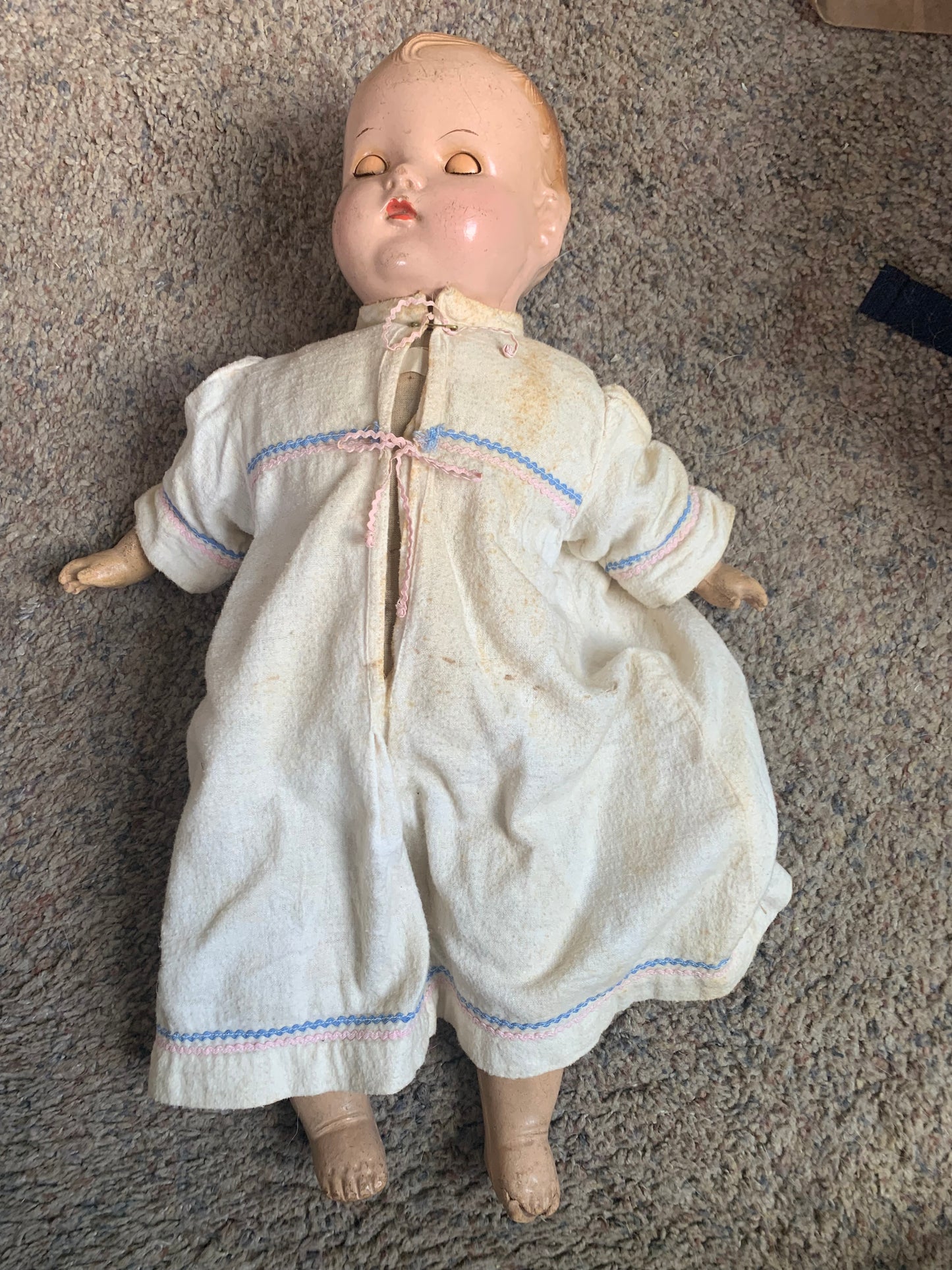 Vintage Composition Doll with Blue Tin Eyes