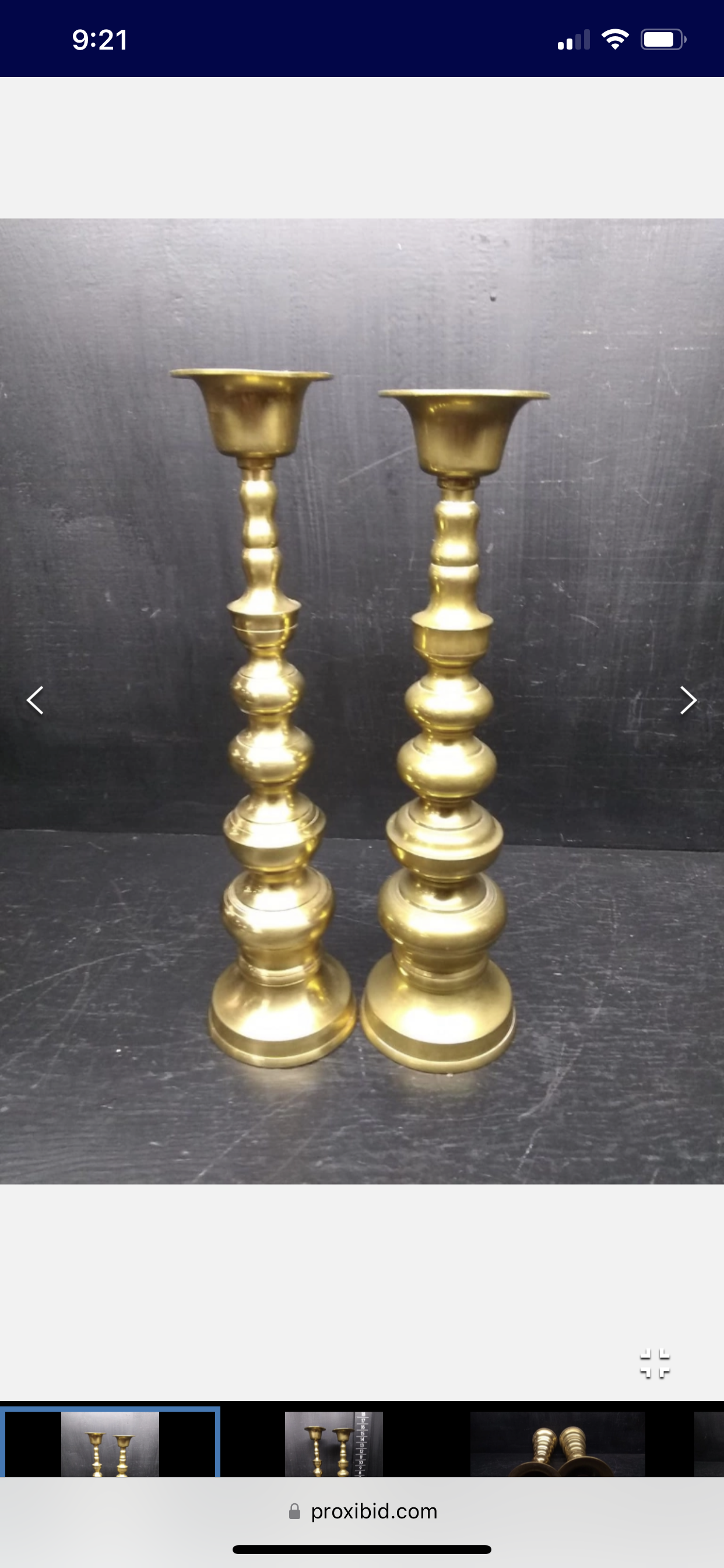 Pair of solid brass candlesticks