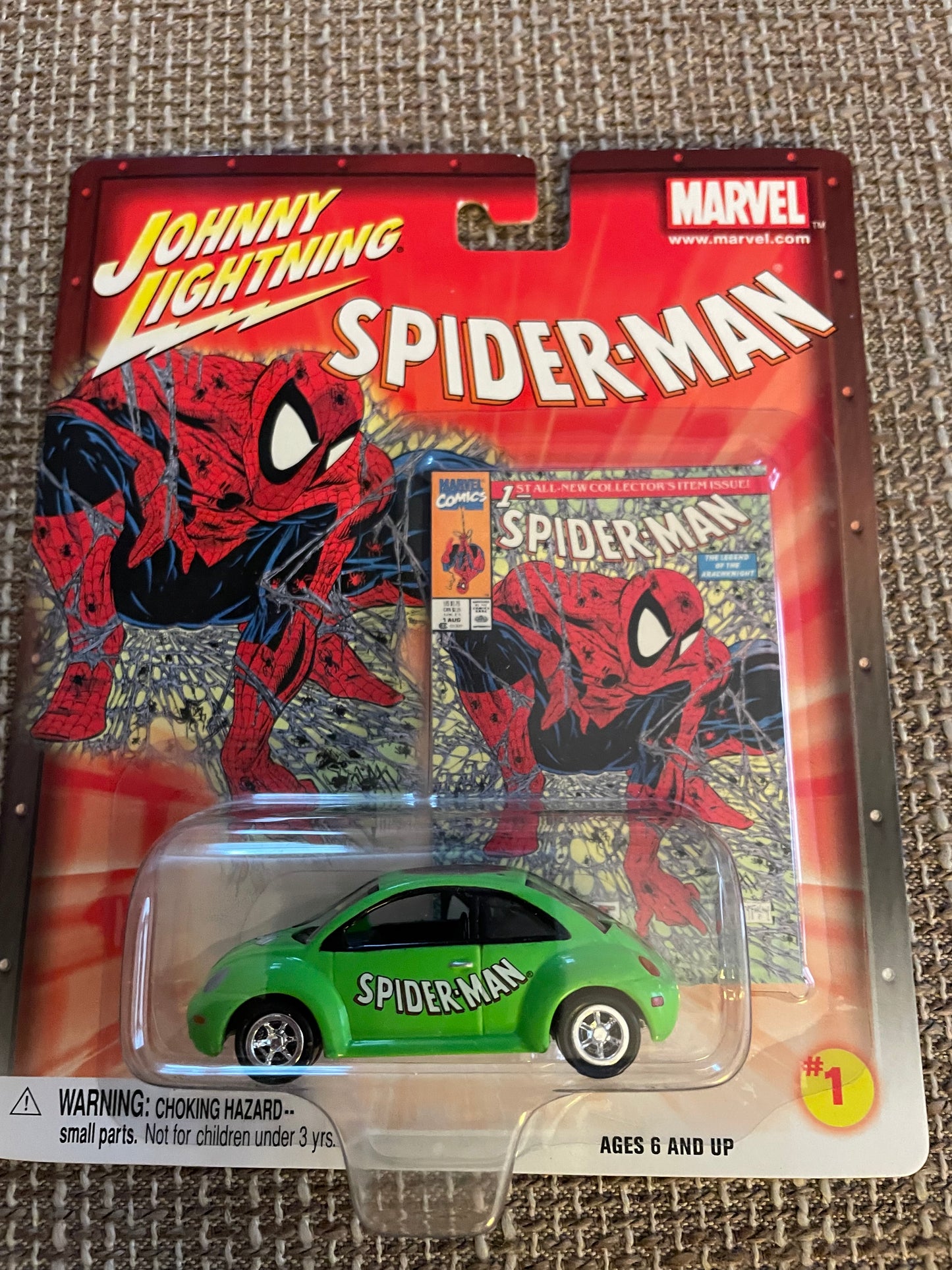 Toy = Johnny Lightning Spiderman Beetle Bug Car