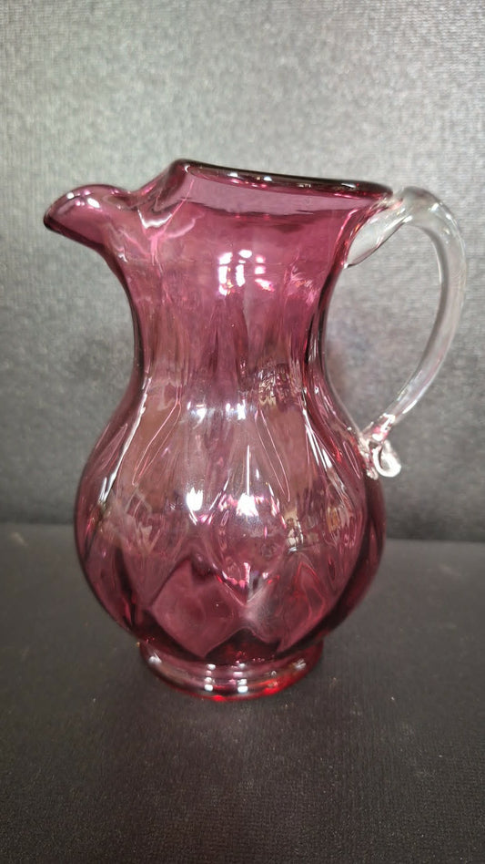 Kanawha Cranberry Diamond Pattern Pitcher