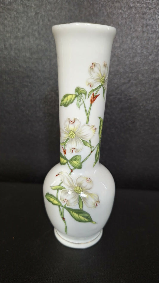 Lefton China Bud Vase w/Gardenias