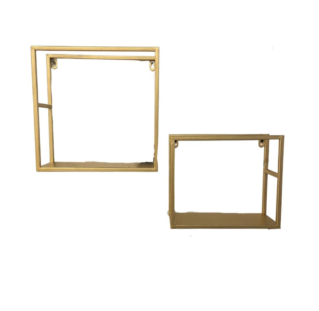 Small gold square shelf