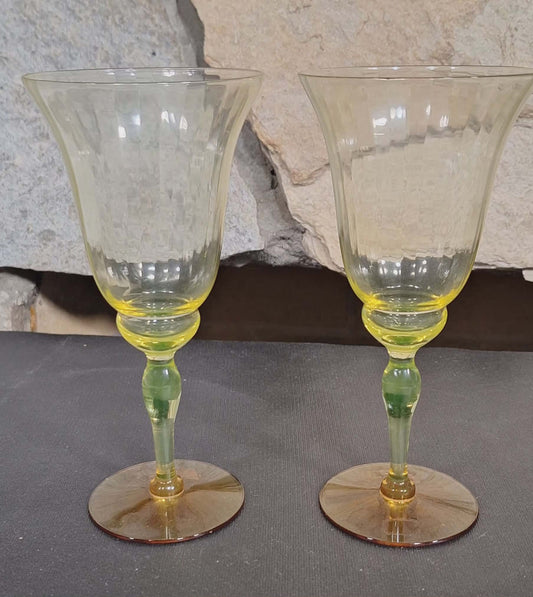Utility Glass Works Narrow Optic Canary Wine Glass