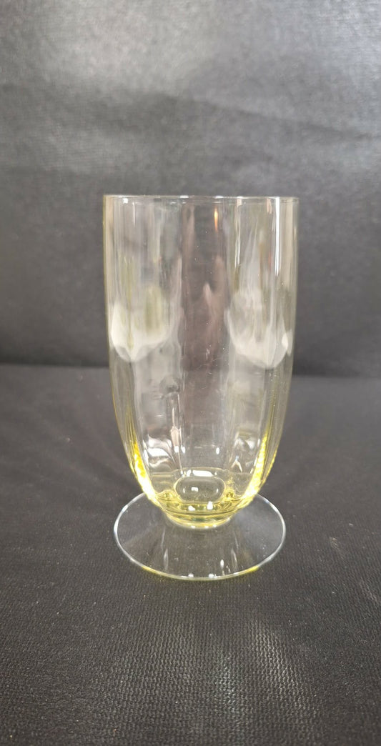 Vaseline Glass Footed Tumbler