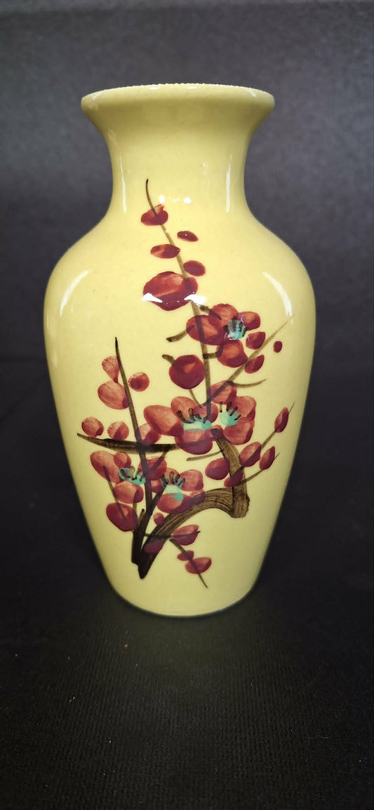 Yellow Vase with HP Cherry Blossoms
