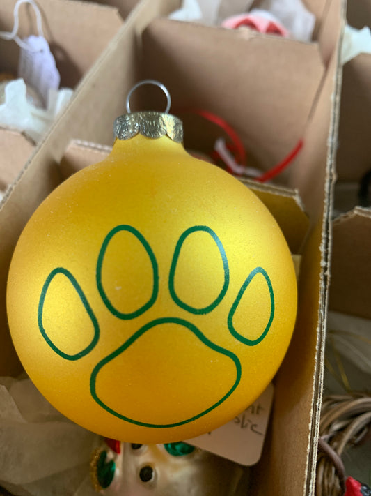 Glass Paw Print Christmas Ornament