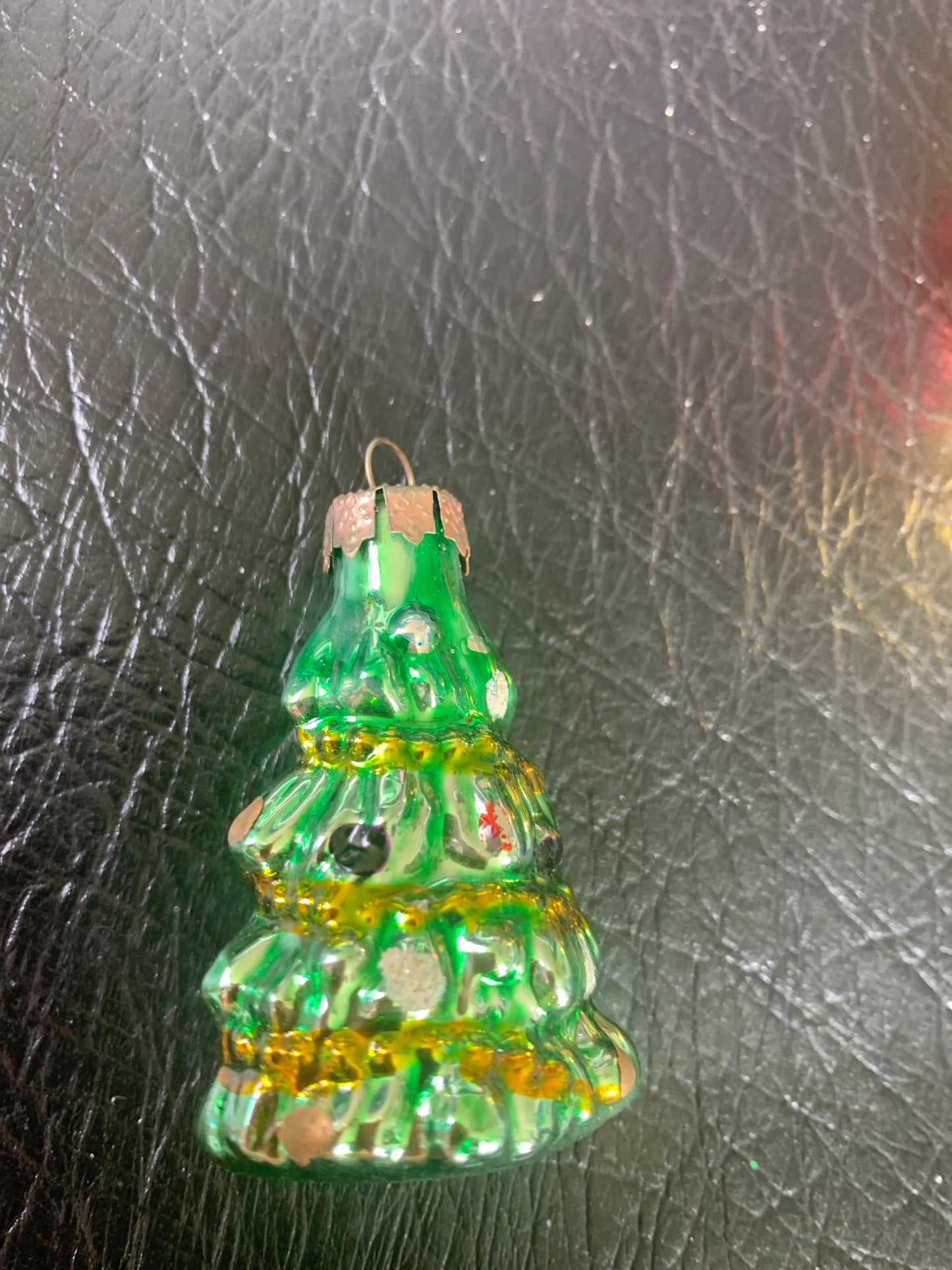 Vtg Glass Christmas Tree Ornament