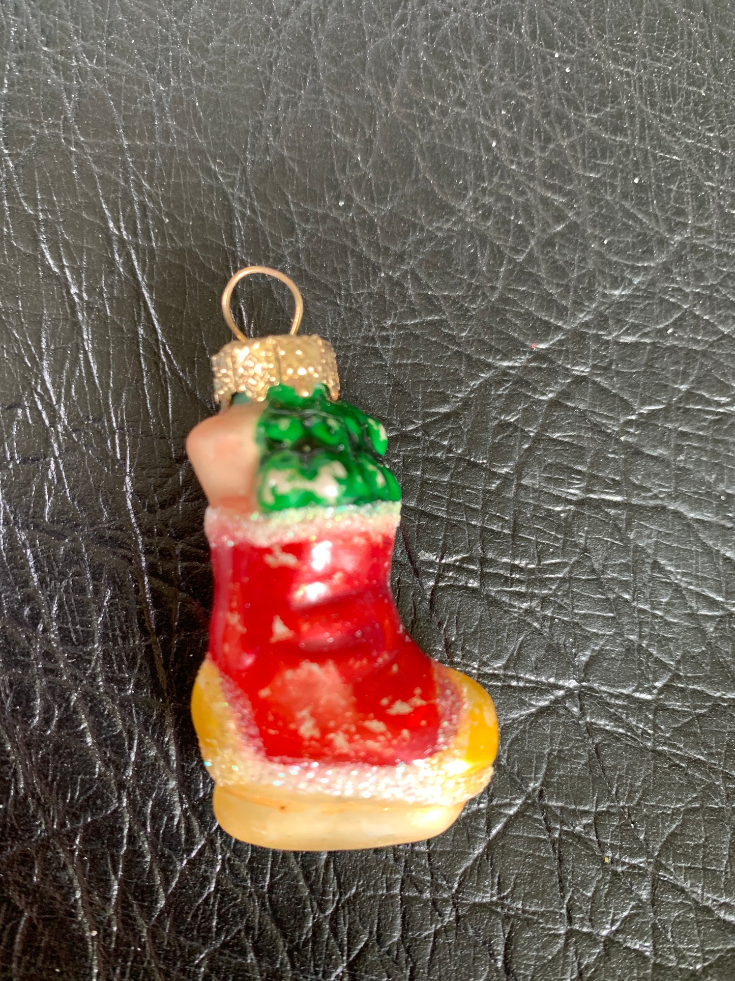 Blown Glass Christmas Stocking Ornament