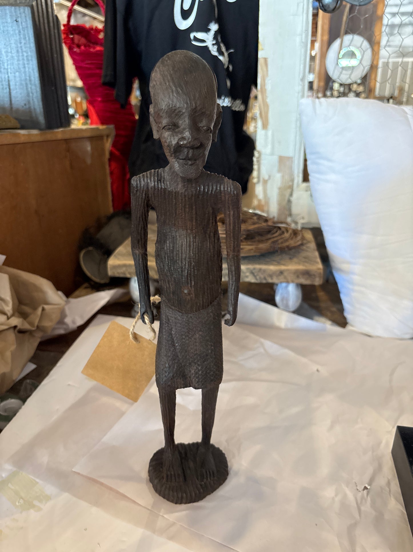 Hand carved African wooden figurine