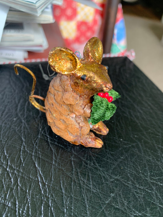 Dept 56 Pinecone Mouse Christmas Ornament