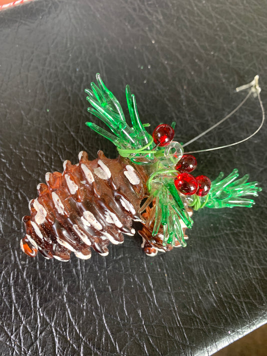 Murano Glass Pinecone Xmas Ornament