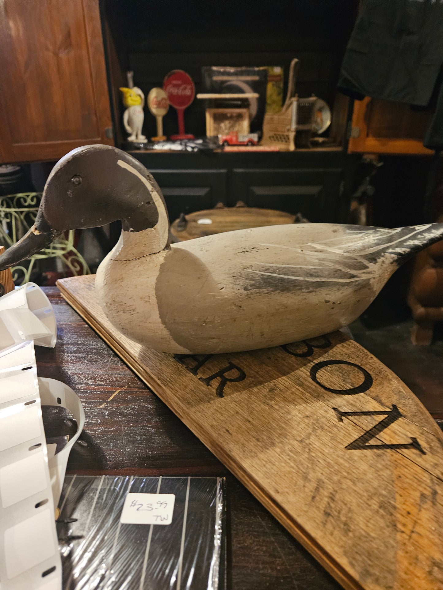 A antique duck decoy