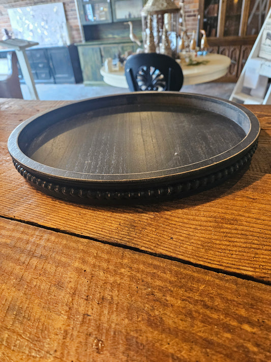 Black round tray