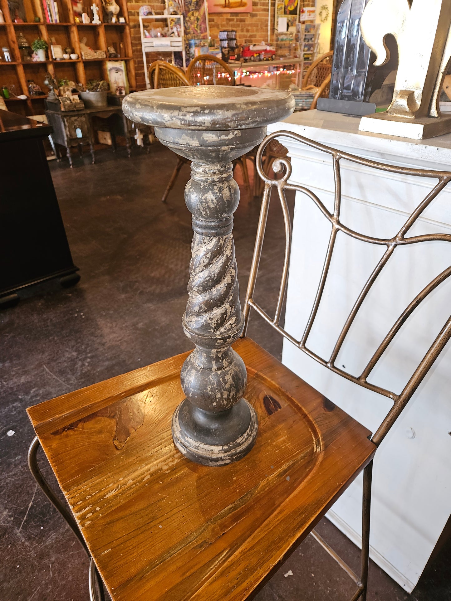 Wooden candlestick