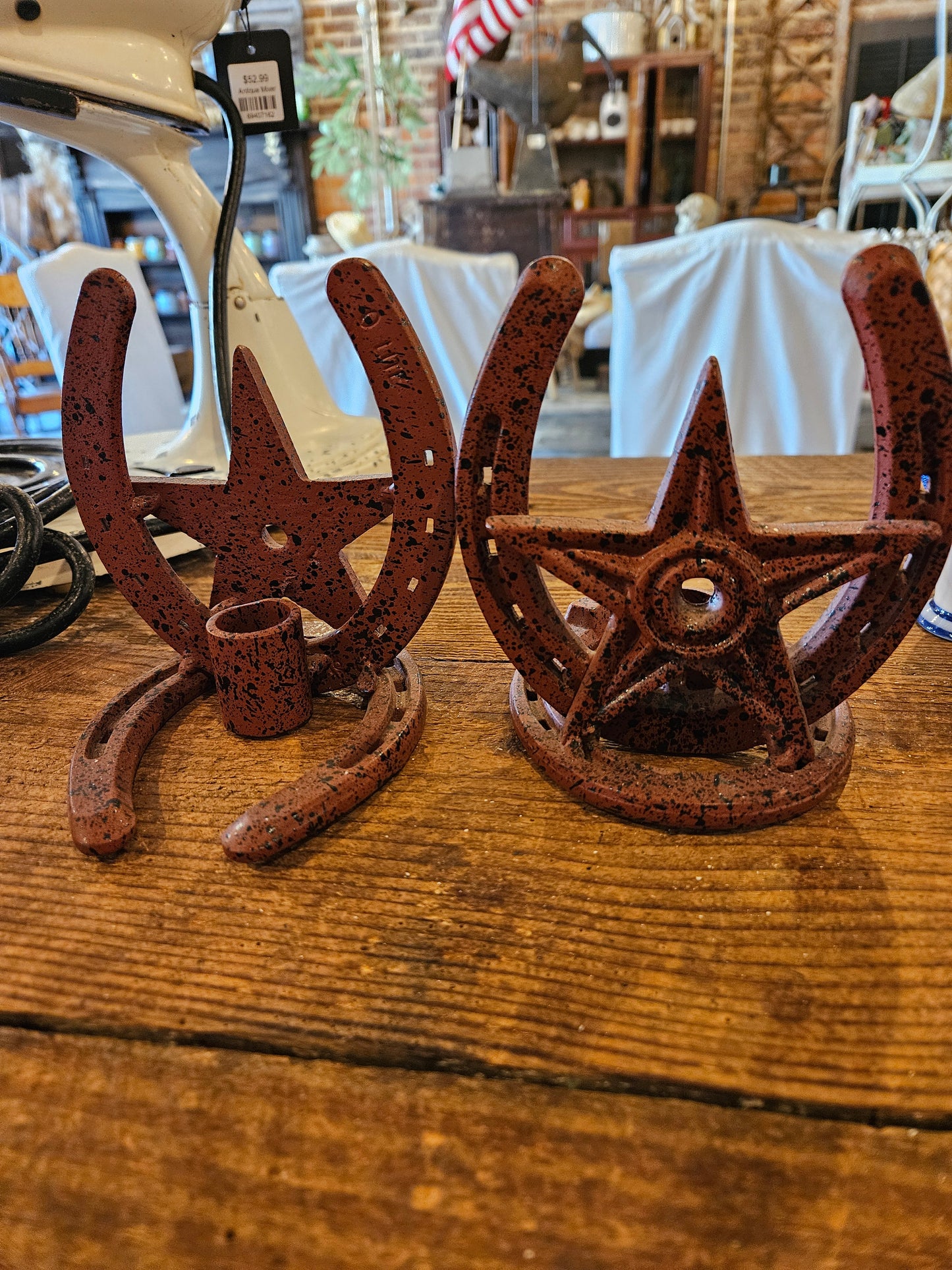 Horseshoe candle holders