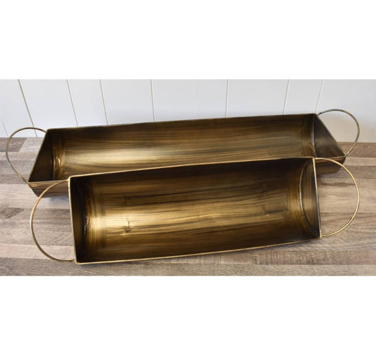 Small gold boat planter