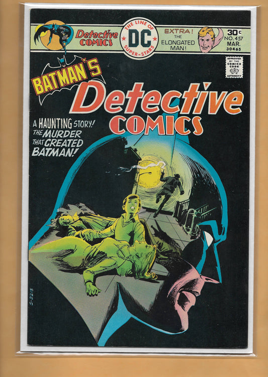 Comic Book = Detective Comics #457 1st App. Of Leslie Thompkins (Gotham) & Origin of Batman Retold (1976)