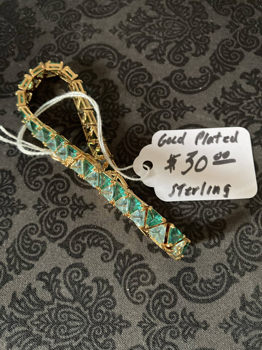 Jewelry = Vintage Gold-Plated Sterling Bracelet