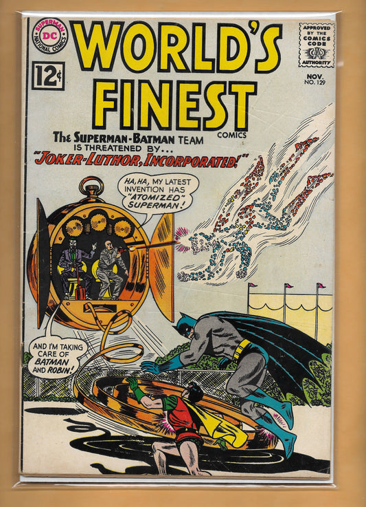 Comic Book = WORLD'S FINEST #129 JOKER/LEX LUTHER TEAM-UP (1962)!
